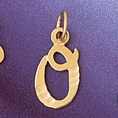Dazzlers Jewelry Initial O Pendant Necklace Charm Bracelet in Yellow, White or Rose Gold 9564o, MPN…