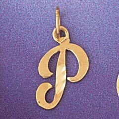 Dazzlers Jewelry Initial P Pendant Necklace Charm Bracelet in Yellow, White or Rose Gold 9564p, MPN…