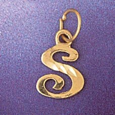 Dazzlers Jewelry Initial S Pendant Necklace Charm Bracelet in Yellow, White or Rose Gold 9564s, MPN…
