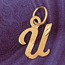 Dazzlers Jewelry Initial U Pendant Necklace Charm Bracelet in Yellow, White or Rose Gold 9564u, MPN…