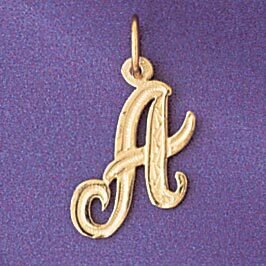 Initial A Pendant Necklace Charm Bracelet in Yellow, White or Rose Gold 9565a