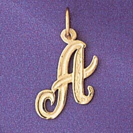 Dazzlers Jewelry Initial A Pendant Necklace Charm Bracelet in Yellow, White or Rose Gold 9565a, MPN…