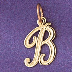 Dazzlers Jewelry Initial B Pendant Necklace Charm Bracelet in Yellow, White or Rose Gold 9565b, MPN…