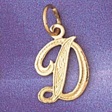 Dazzlers Jewelry Initial D Pendant Necklace Charm Bracelet in Yellow, White or Rose Gold 9565d, MPN…