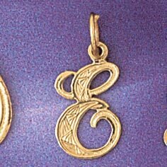 Dazzlers Jewelry Initial E Pendant Necklace Charm Bracelet in Yellow, White or Rose Gold 9565e, MPN…