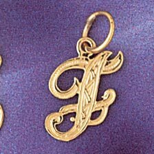 Dazzlers Jewelry Initial F Pendant Necklace Charm Bracelet in Yellow, White or Rose Gold 9565f, MPN…