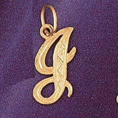 Dazzlers Jewelry Initial J Pendant Necklace Charm Bracelet in Yellow, White or Rose Gold 9565j, MPN…