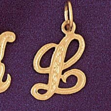 Dazzlers Jewelry Initial L Pendant Necklace Charm Bracelet in Yellow, White or Rose Gold 9565l, MPN…