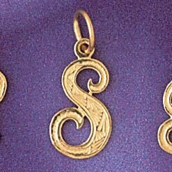 Dazzlers Jewelry Initial S Pendant Necklace Charm Bracelet in Yellow, White or Rose Gold 9565s, MPN…
