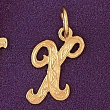 Dazzlers Jewelry Initial X Pendant Necklace Charm Bracelet in Yellow, White or Rose Gold 9565x, MPN…