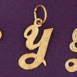 Dazzlers Jewelry Initial Y Pendant Necklace Charm Bracelet in Yellow, White or Rose Gold 9565y, MPN…