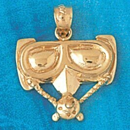 Dazzlers Jewelry Scuba Diving Diver Mask Pendant Necklace Charm Bracelet in Yellow, White or Rose G…