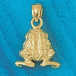 Frog Pendant Necklace Charm Bracelet in Yellow, White or Rose Gold 1420