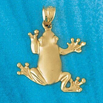 Frog Pendant Necklace Charm Bracelet in Yellow, White or Rose Gold 1421