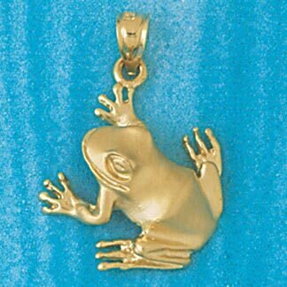 Frog Pendant Necklace Charm Bracelet in Yellow, White or Rose Gold 1422