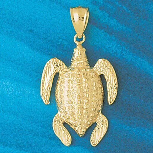 Dazzlers Jewelry Turtle Pendant Necklace Charm Bracelet in Yellow, White or Rose Gold 1423, MPN: DZ…