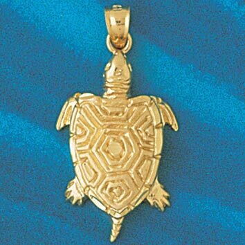 Turtle Pendant Necklace Charm Bracelet in Yellow, White or Rose Gold 1424