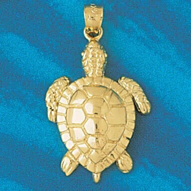 Turtle Pendant Necklace Charm Bracelet in Yellow, White or Rose Gold 1425