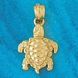 Dazzlers Jewelry Turtle Pendant Necklace Charm Bracelet in Yellow, White or Rose Gold 1426, MPN: DZ…