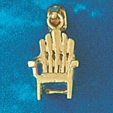 Adirondack Chair Pendant Necklace Charm Bracelet in Yellow, White or Rose Gold 1475