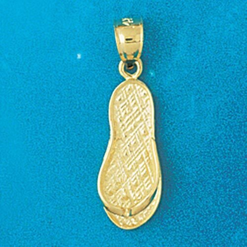 Sandal Flip Flop Pendant Necklace Charm Bracelet in Yellow, White or Rose Gold 1497