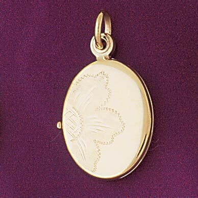 Locket Pendant Necklace Charm Bracelet in Yellow, White or Rose Gold 4147