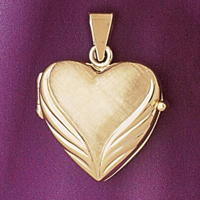 Heart Locket Pendant Necklace Charm Bracelet in Yellow, White or Rose Gold 4158