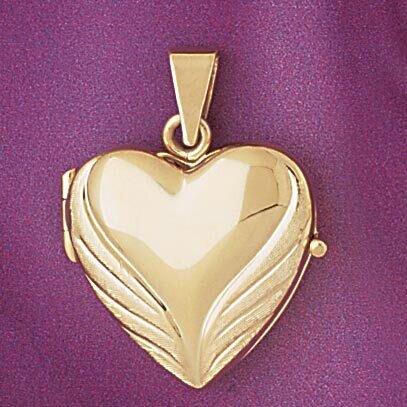 Heart Locket Pendant Necklace Charm Bracelet in Yellow, White or Rose Gold 4164