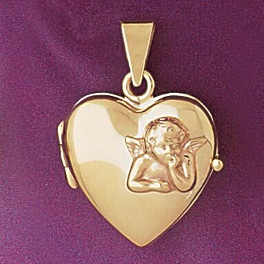 Heart Locket Pendant Necklace Charm Bracelet in Yellow, White or Rose Gold 4165