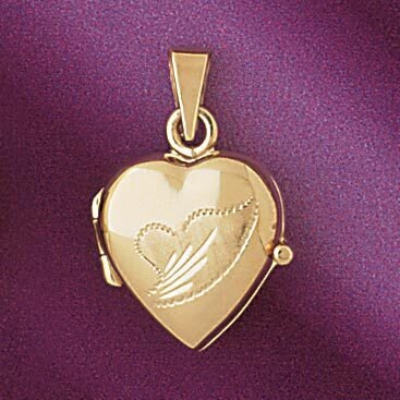 Heart Locket Pendant Necklace Charm Bracelet in Yellow, White or Rose Gold 4167