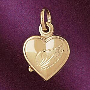 Heart Locket Pendant Necklace Charm Bracelet in Yellow, White or Rose Gold 4170