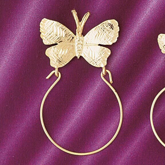 Dazzlers Jewelry Butterfly Holder Pendant Necklace Charm Bracelet in Yellow, White or Rose Gold 423…