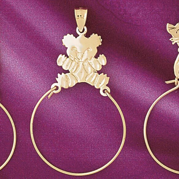 Koala Holder Pendant Necklace Charm Bracelet in Yellow, White or Rose Gold 4245