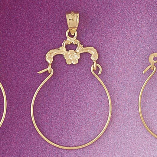 Rose Flower Holder Pendant Necklace Charm Bracelet in Yellow, White or Rose Gold 4265