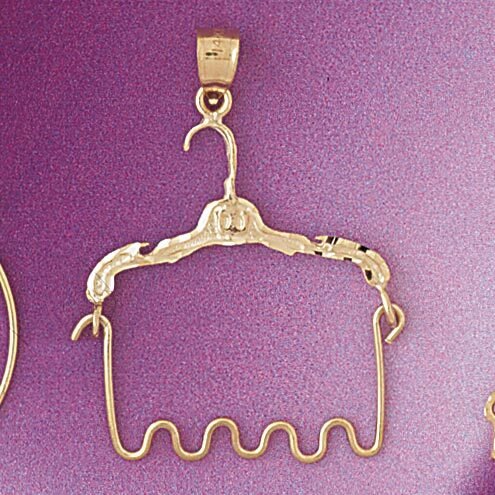 Hanger Holder Pendant Necklace Charm Bracelet in Yellow, White or Rose Gold 4270