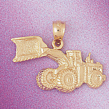 Tractor Pendant Necklace Charm Bracelet in Yellow, White or Rose Gold 4300