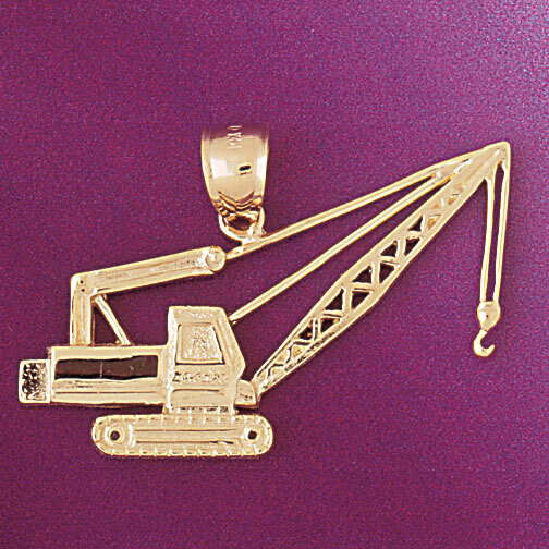 Tractor Pendant Necklace Charm Bracelet in Yellow, White or Rose Gold 4304