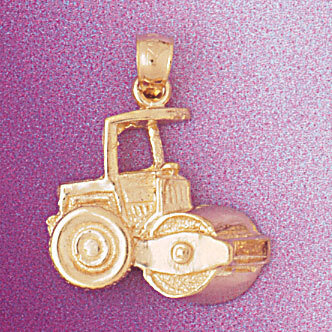 Tractor Pendant Necklace Charm Bracelet in Yellow, White or Rose Gold 4305