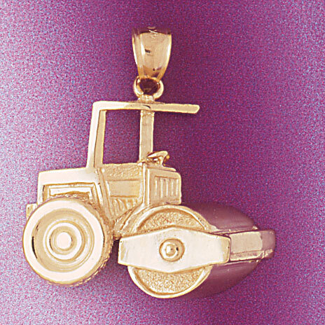 Tractor Pendant Necklace Charm Bracelet in Yellow, White or Rose Gold 4306
