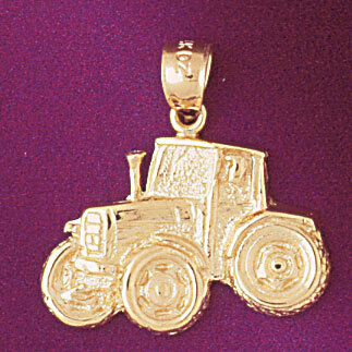 Tractor Pendant Necklace Charm Bracelet in Yellow, White or Rose Gold 4308