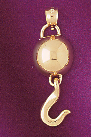 Ball Hook Pendant Necklace Charm Bracelet in Yellow, White or Rose Gold 4309