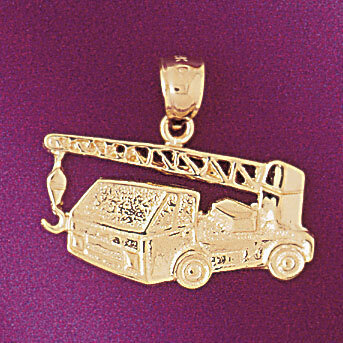 Towing Truck Pendant Necklace Charm Bracelet in Yellow, White or Rose Gold 4310