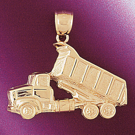 Truck Pendant Necklace Charm Bracelet in Yellow, White or Rose Gold 4316