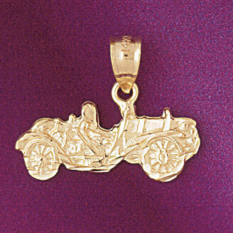 Classic Car Pendant Necklace Charm Bracelet in Yellow, White or Rose Gold 4337