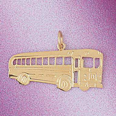 Bus Pendant Necklace Charm Bracelet in Yellow, White or Rose Gold 4355