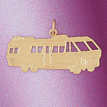 Caravan Rv Pendant Necklace Charm Bracelet in Yellow, White or Rose Gold 4360