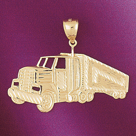 Truck Pendant Necklace Charm Bracelet in Yellow, White or Rose Gold 4363
