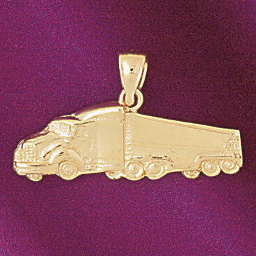 Truck Pendant Necklace Charm Bracelet in Yellow, White or Rose Gold 4367