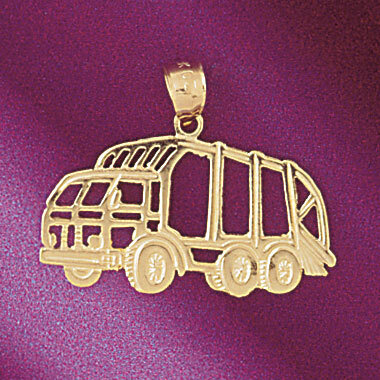 Truck Pendant Necklace Charm Bracelet in Yellow, White or Rose Gold 4372