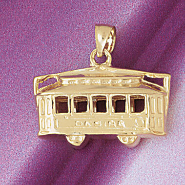 Classic Bus Pendant Necklace Charm Bracelet in Yellow, White or Rose Gold 4374